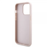 Guess iPhone 15 Pro Max Skal Metal Logo Strass Crossbody Strap Rosa