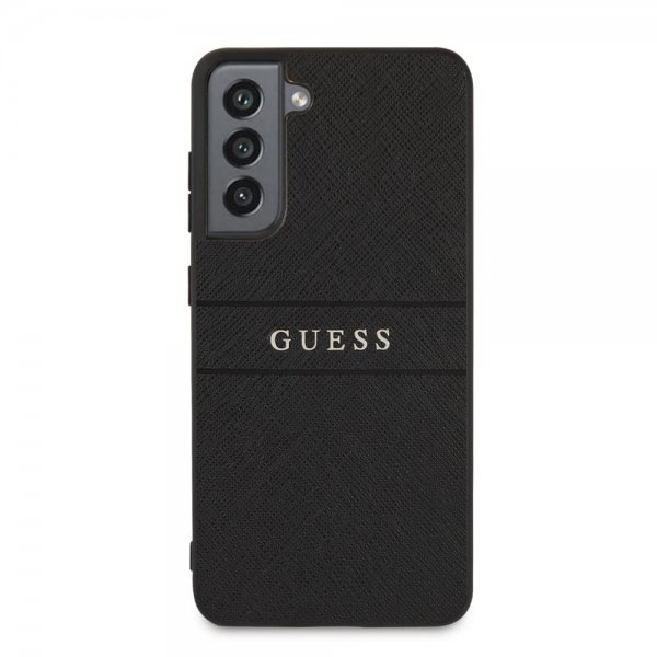 Guess Samsung Galaxy S21 FE Skal Saffiano Metal Logo Svart