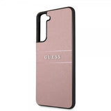 Guess Samsung Galaxy S21 FE Skal Saffiano Metal Logo Rosa