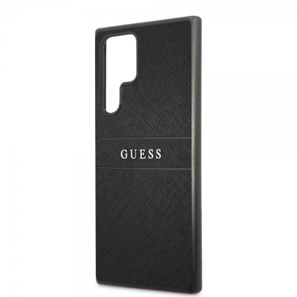 Guess Samsung Galaxy S22 Ultra Skal Saffiano Metal Logo Svart