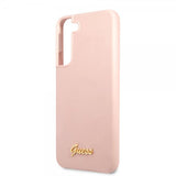 Guess Samsung Galaxy S22 Skal Script Metal Logo Pale Pink