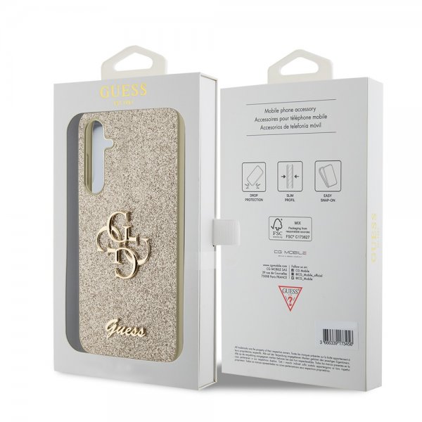 Guess Samsung Galaxy S23 FE Skal Fixed Glitter Guld