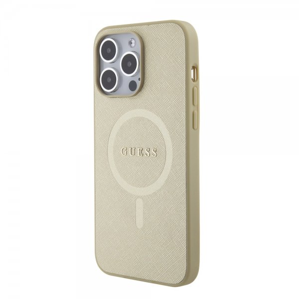 Guess iPhone 15 Pro Max Skal Saffiano MagSafe Beige