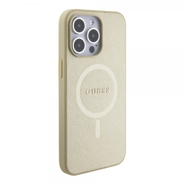 Guess iPhone 15 Pro Max Skal Saffiano MagSafe Beige