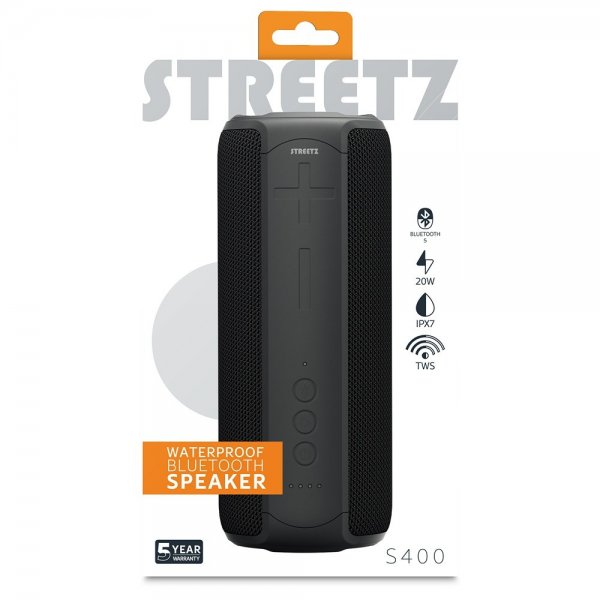 Streetz Högtalare S400 Waterproof Bluetooth Speaker Svart