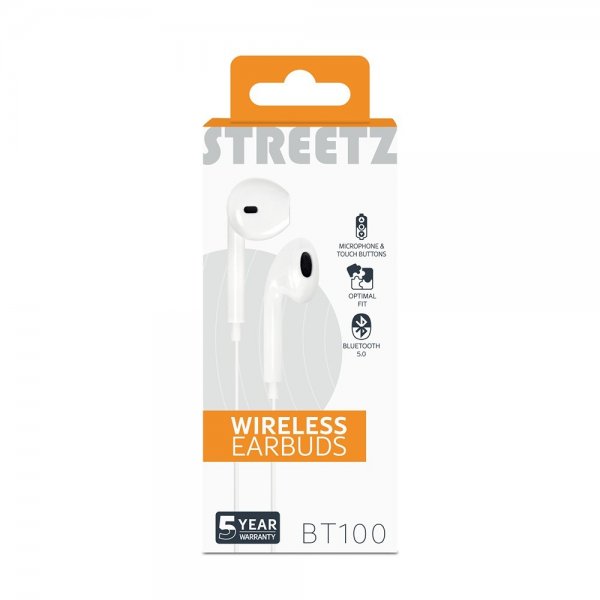 Streetz Hörlurar BT100 Wireless Earbuds Vit