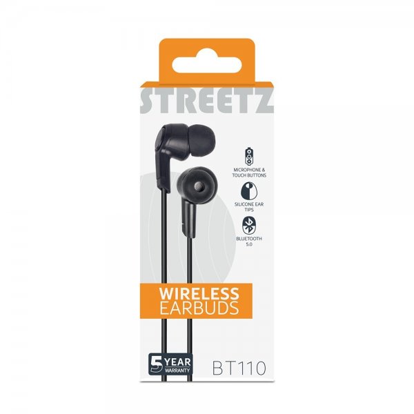 Streetz Hörlurar BT110 Wireless Earbuds Svart