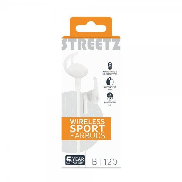 Streetz Hörlurar BT120 Wireless Sport Earbuds Vit