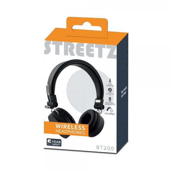 Streetz Hörlurar BT200 Wireless Headphones Svart