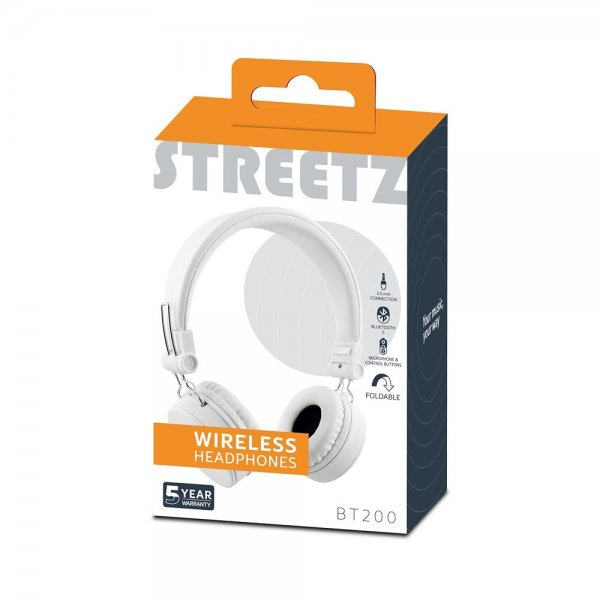 Streetz Hörlurar BT200 Wireless Headphones Vit