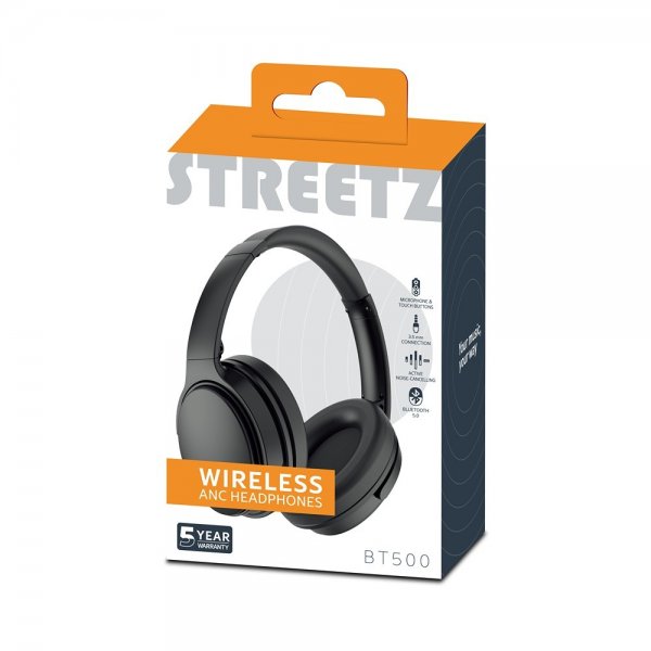 Streetz Hörlurar BT500 Wireless ANC Headphones Svart