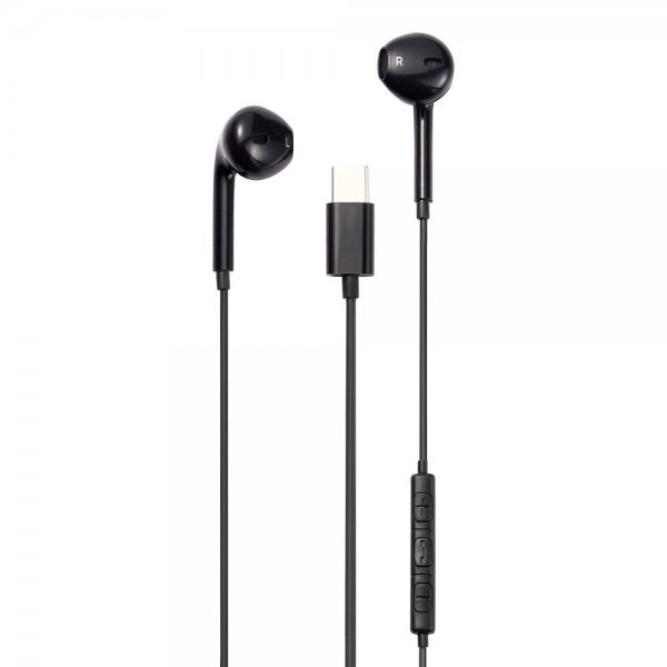 Streetz Hörlurar C200 Semi-In-Ear Headset USB-C Svart