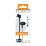 Streetz Hörlurar E110 Earbuds 3.5mm Svart