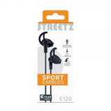 Streetz Hörlurar E120 Sport Earbuds 3.5mm Svart