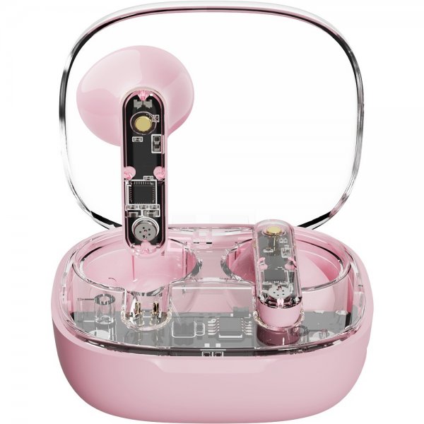 Streetz Hörlurar T150 Transparent True Wireless Earbuds Rosa