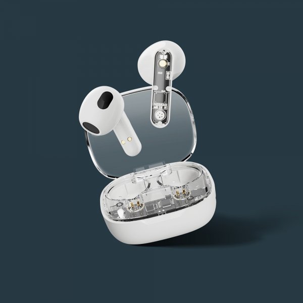 Streetz Hörlurar T150 Transparent True Wireless Earbuds Vit