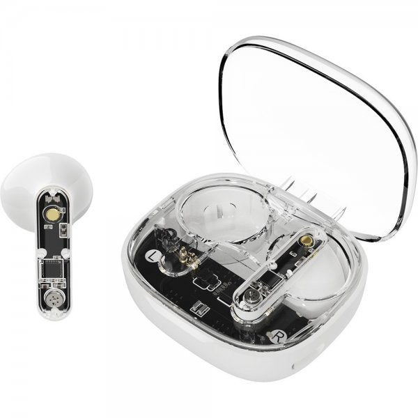 Streetz Hörlurar T150 Transparent True Wireless Earbuds Vit