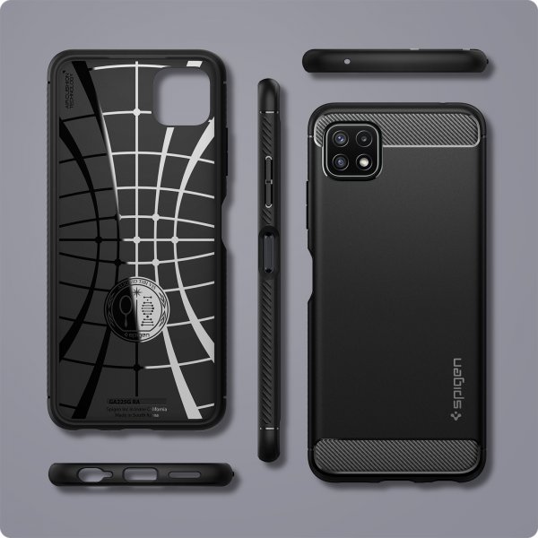 Spigen Samsung Galaxy A22 5G Skal Rugged Armor Matte Black