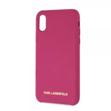 Karl Lagerfeld iPhone X/Xs Skal Silikon Lagerfeld Guld Logo Magenta