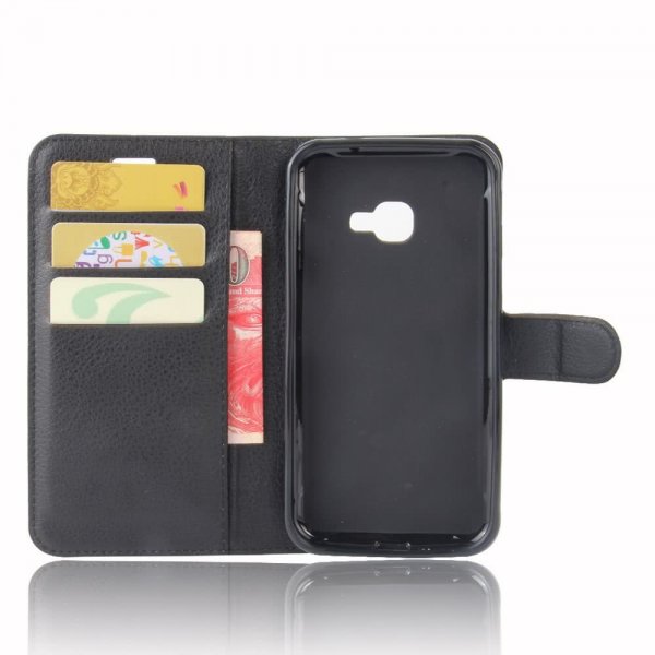 Samsung Galaxy Xcover 4/4S Fodral Litchi Svart