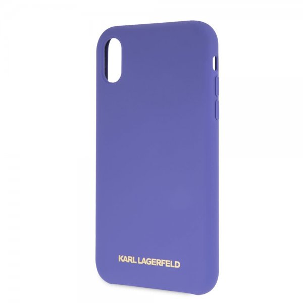 Karl Lagerfeld iPhone Xr Skal Silikon Lagerfeld Guld Logo Lila