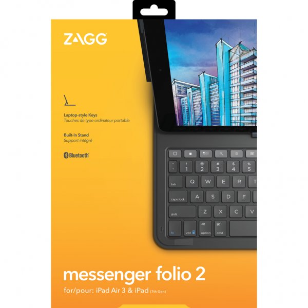 ZAGG iPad 10.2 (gen 7/8/9) Fodral med tangentbord Messenger Folio 2 Charcoal