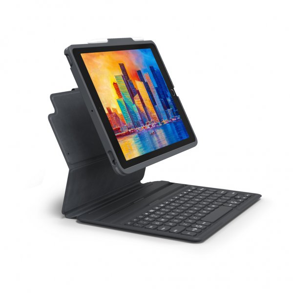 ZAGG iPad 10.2 (gen 7/8/9) Fodral med Tangentbord Pro Keys Svart Nordic Grå