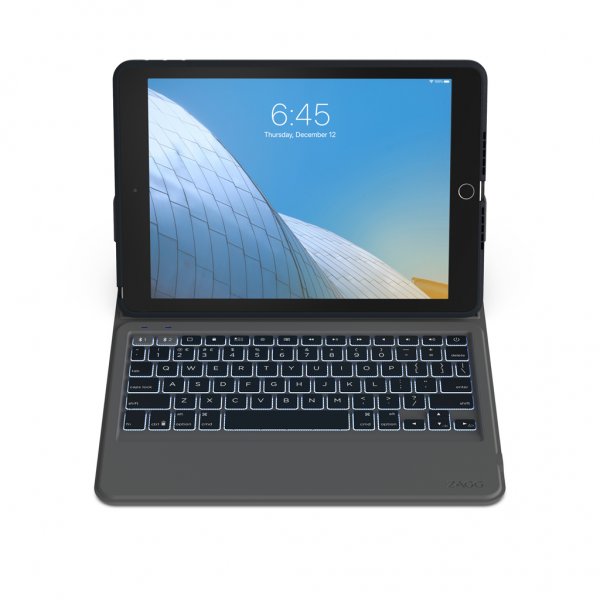 ZAGG iPad 10.2 Fodral med tangentbord Rugged Messenger Keyboard Charcoal