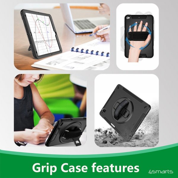 4smarts iPad 10.2 (gen 7/8/9) Skal Rugged Case Grip Svart