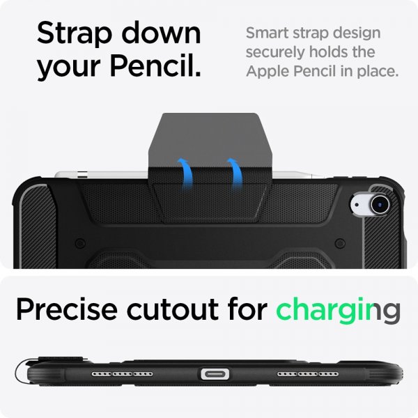 Spigen iPad 10.9 (gen 10)/iPad 11 (A16) Fodral Rugged Armor Pro Svart