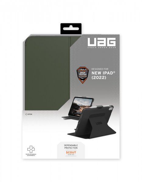 Urban Armor Gear (UAG) iPad 10.9 (gen 10)/iPad 11 (A16) Fodral Scout Folio Black/Olive