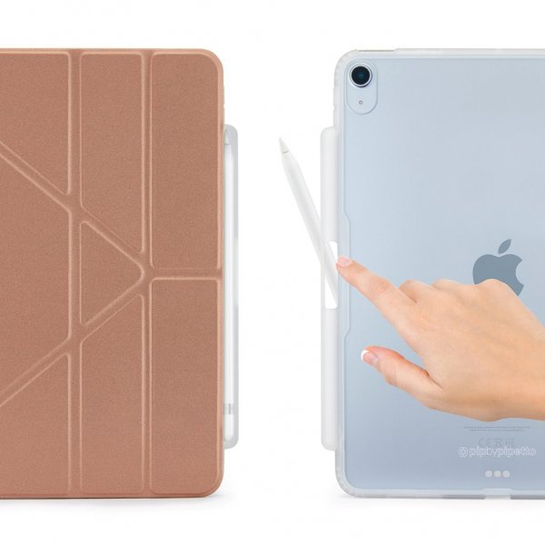 Pipetto iPad 10.9 (gen 10)/iPad 11 (A16) Fodral Origami No3 Pencil Case Roseguld