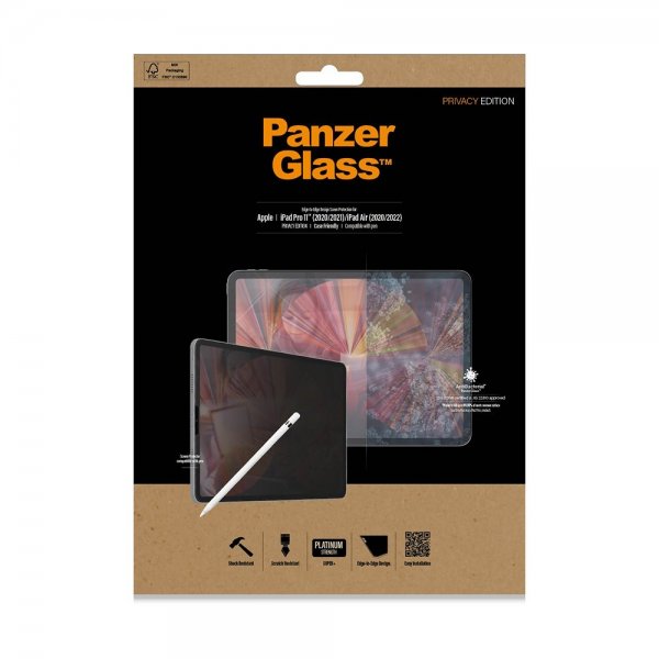 PanzerGlass iPad Air 10.9 (gen 4/5)/iPad Pro 11 (gen 1/2/3/4) Skärmskydd Edge-to-Edge Case Friendly Privacy