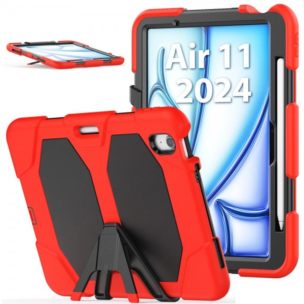 iPad Air 11 (M2/M3/M4) Skal Heavy Duty Armor Röd