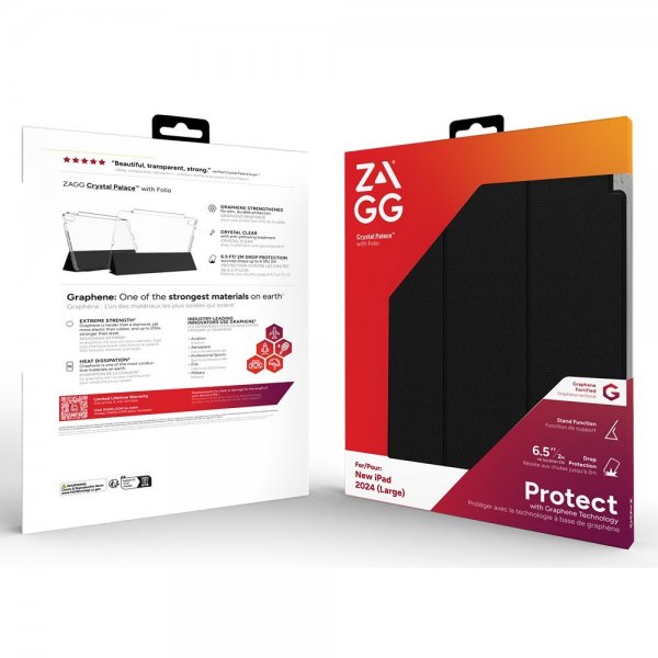 ZAGG iPad Air 13 (M2/M3) Fodral Crystal Palace Folio Svart Transparent