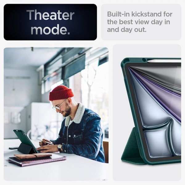 Spigen iPad Air 13 (M2/M3/M4) Fodral Urban Fit Midnight Green