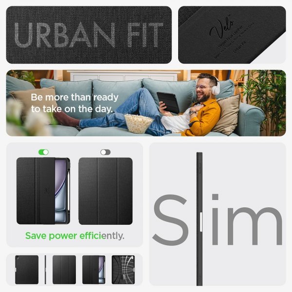Spigen iPad Air 13 (M2/M3/M4) Fodral Urban Fit Svart