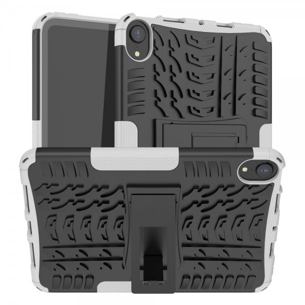 iPad mini (gen 6)/iPad mini (A17 Pro) Skal Däckmönster Stativfunktion Vit
