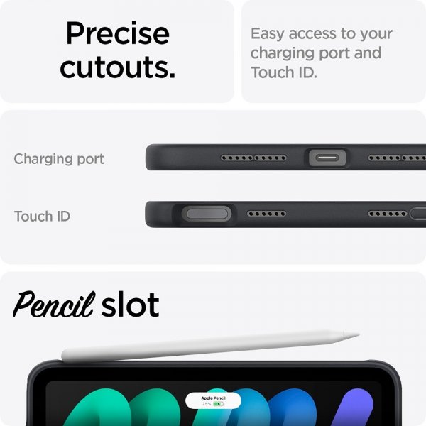 Spigen iPad mini (gen 6)/iPad mini (A17 Pro) Skal Nano Pop Black Sesame