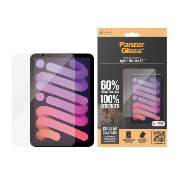 PanzerGlass iPad mini (gen 6)/iPad mini (A17 Pro) Skärmskydd Ultra-Wide Fit