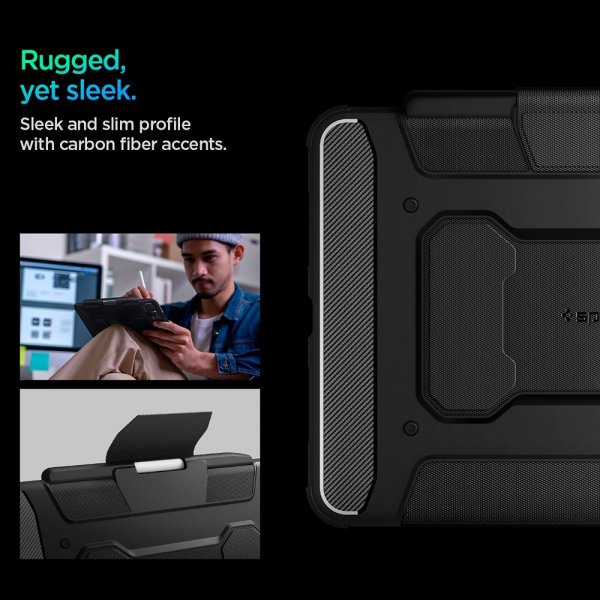 Spigen iPad Pro 11 (M4/M5) Fodral Rugged Armor Pro Svart