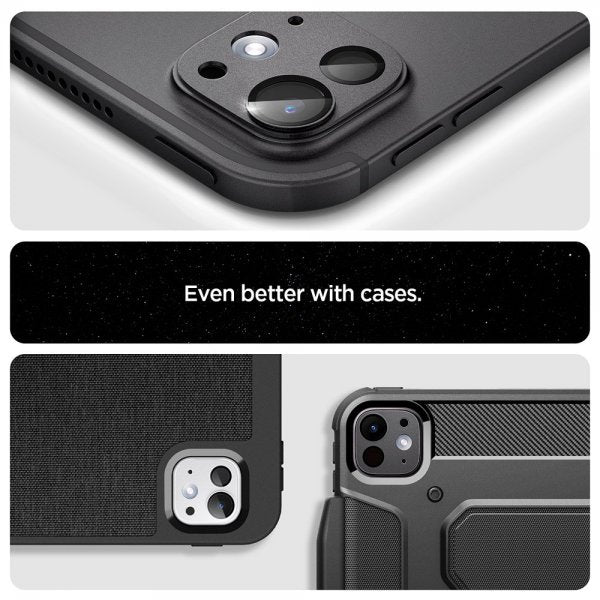 Spigen iPad Pro 11 (M4/M5)/iPad Pro 13 (M4/M5) Kameraskydd Glas.tR EZ Fit Optik Metal Space Black