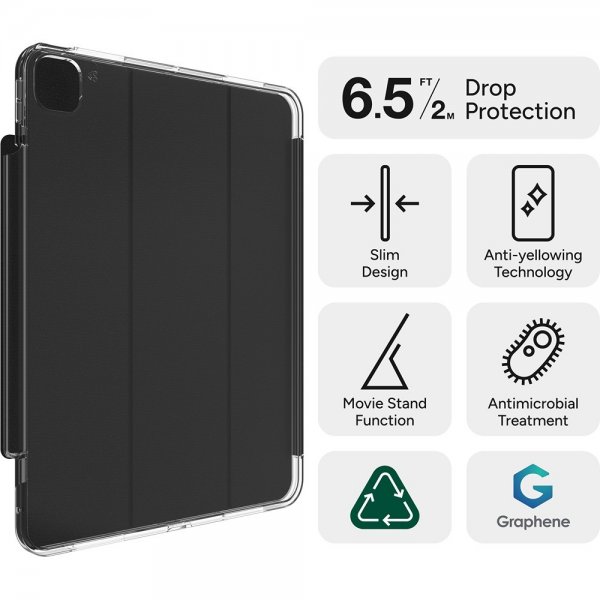 ZAGG iPad Pro 13 (M4/M5) Fodral Crystal Palace Folio Svart Transparent