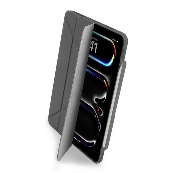 Pipetto iPad Pro 13 (M4/M5) Fodral Origami No3 Pencil Case Grå
