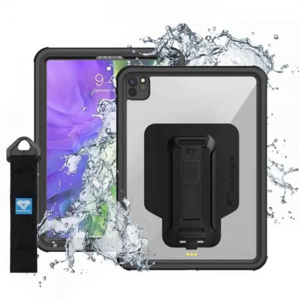 Armor-X iPad Pro 11 (gen 2/3/4) Skal Waterproof case Svart Transparent