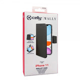 Celly iPhone 11 Fodral Wally Wallet Case Svart