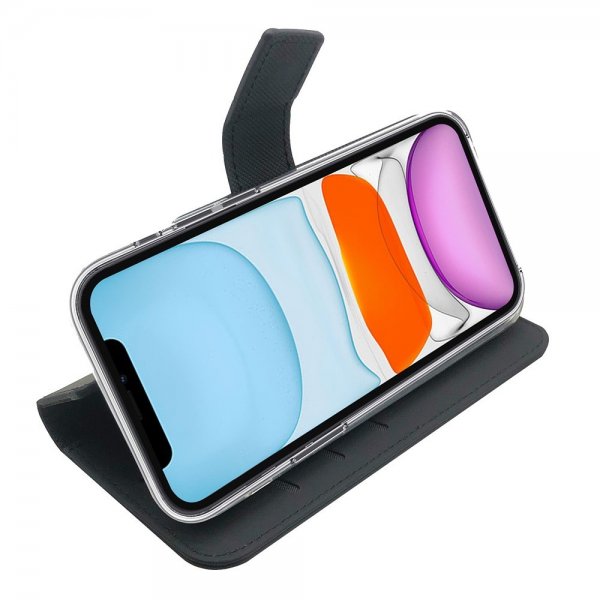 Celly iPhone 11 Fodral Wally Wallet Case Svart