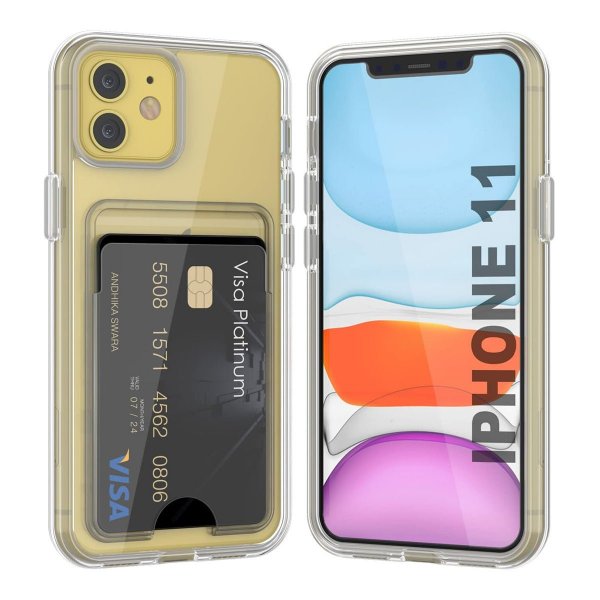 Rvelon iPhone 11 Skal Korthållare Transparent