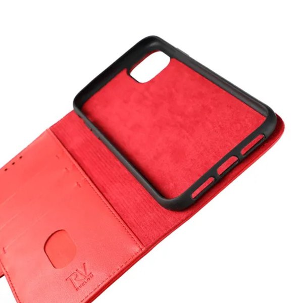 Rvelon iPhone 11 Fodral Äkta Läder Röd