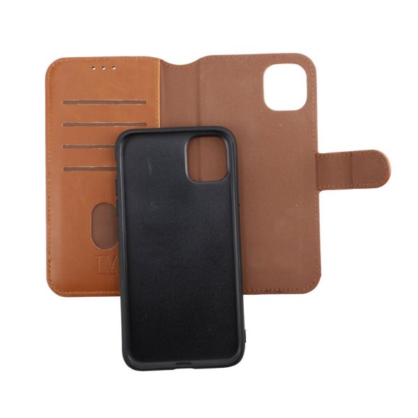 Rvelon iPhone 11 Fodral Magnetiskt Avtagbart Skal Brun